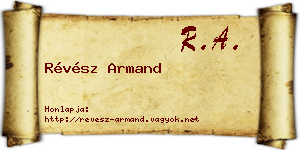 Révész Armand névjegykártya